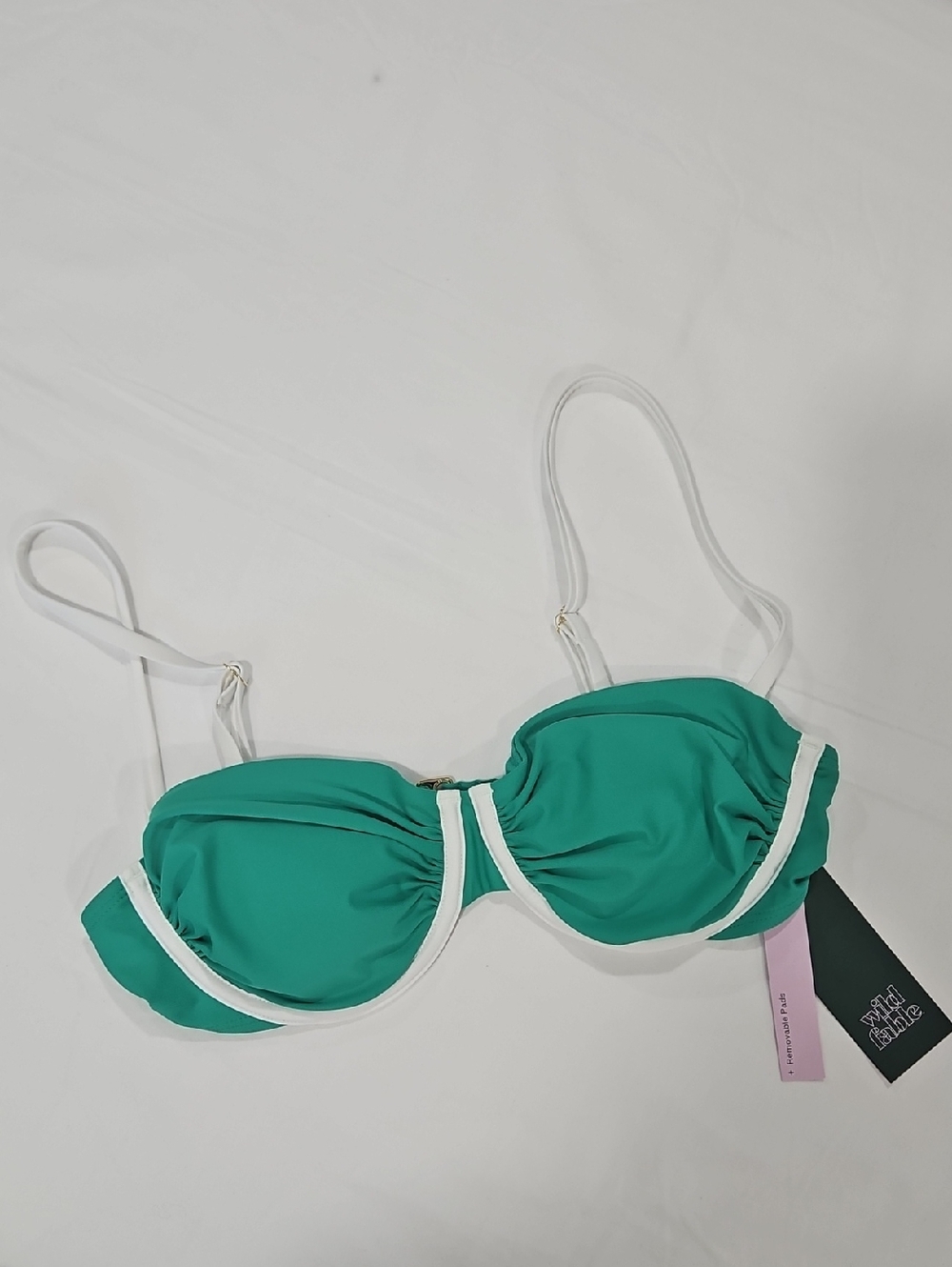 wild fable Teal Bikini Top with White Trim